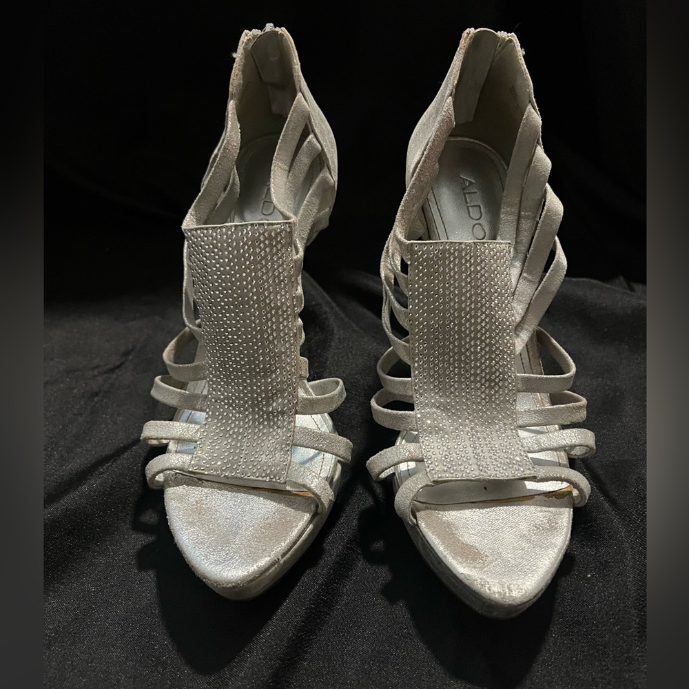 Aldo Silver with Rhinestone Sandals
